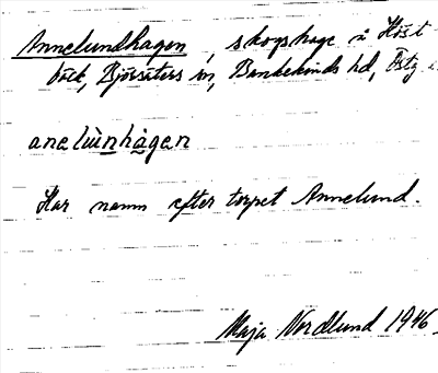Bild på arkivkortet för arkivposten Annelundhagen