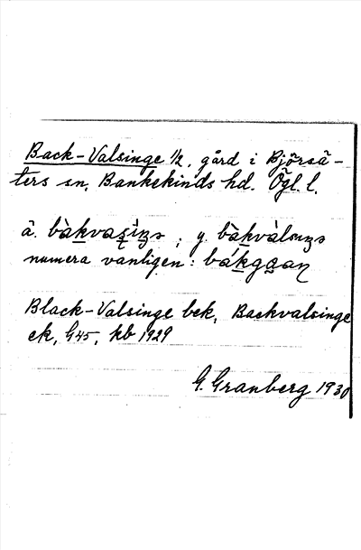 Bild på arkivkortet för arkivposten Back-Valsinge