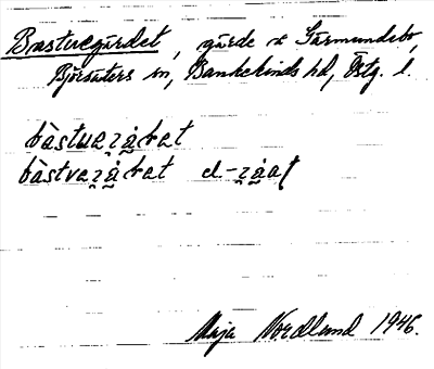 Bild på arkivkortet för arkivposten Bastuegärdet