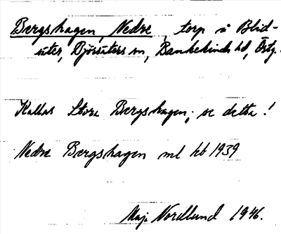 Bild på arkivkortet för arkivposten Berghagen, Nedre