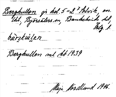 Bild på arkivkortet för arkivposten Bergkullen