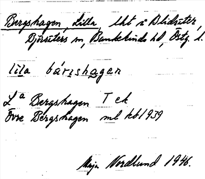 Bild på arkivkortet för arkivposten Bergshagen, Lilla