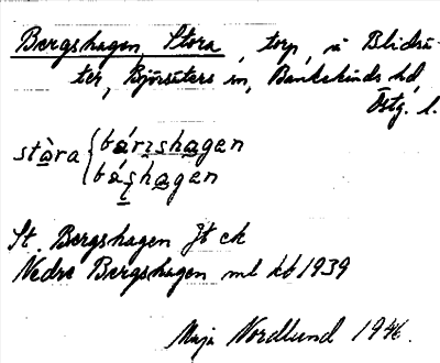 Bild på arkivkortet för arkivposten Bergshagen, Stora