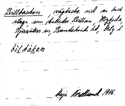 Bild på arkivkortet för arkivposten Billbacken