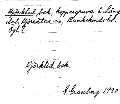Bild på arkivkortet för arkivposten Björklid