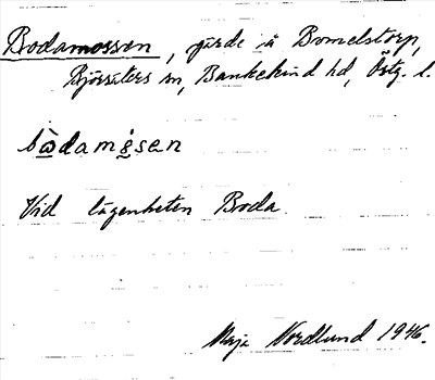 Bild på arkivkortet för arkivposten Bodamossen