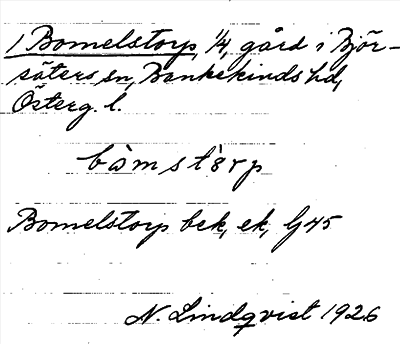 Bild på arkivkortet för arkivposten Bomelstorp