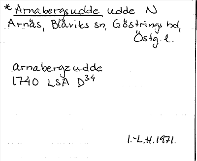 Bild på arkivkortet för arkivposten *Arnabergsudde
