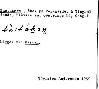 Bild på arkivkortet för arkivposten Baståkern