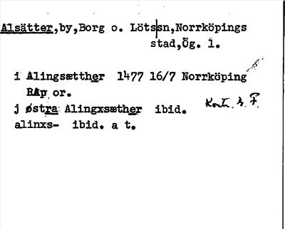 Bild på arkivkortet för arkivposten Alsätter