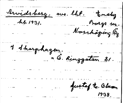Bild på arkivkortet för arkivposten Arvidsberg