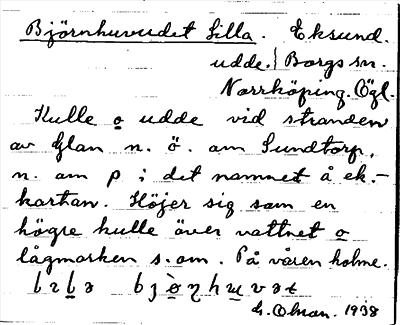 Bild på arkivkortet för arkivposten Björnhuvudet Lilla