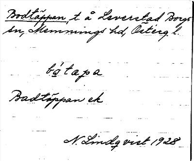 Bild på arkivkortet för arkivposten Bodtäppan