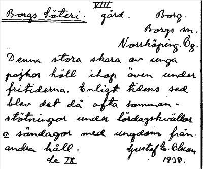 Bild på arkivkortet för arkivposten Borgs Säteri