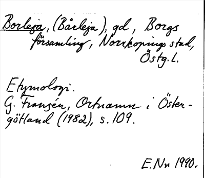 Bild på arkivkortet för arkivposten Borleja