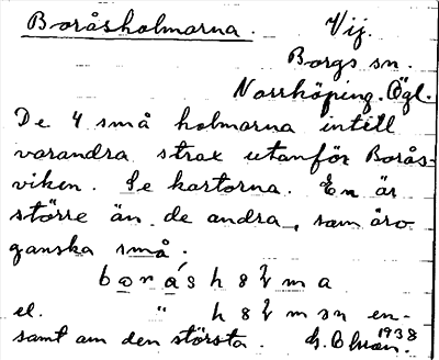 Bild på arkivkortet för arkivposten Boråsholmarna