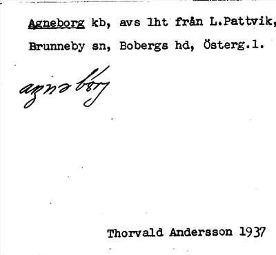 Bild på arkivkortet för arkivposten Agneborg