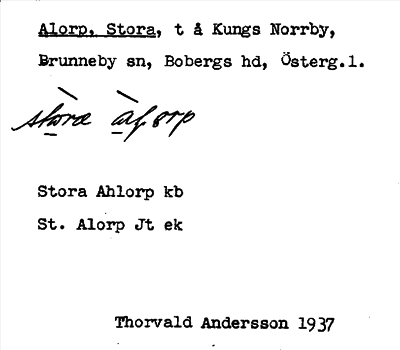 Bild på arkivkortet för arkivposten Alorp, Stora