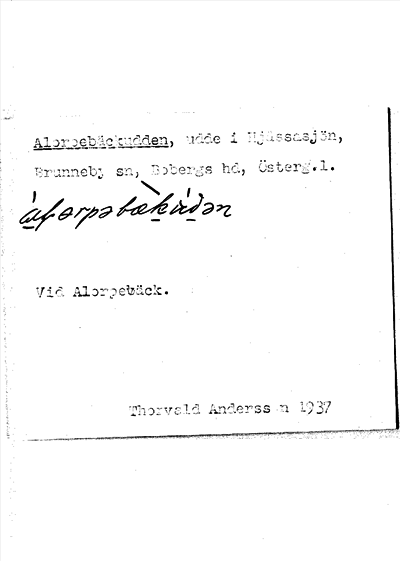 Bild på arkivkortet för arkivposten Alorpebäckudde