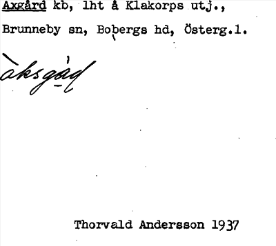 Bild på arkivkortet för arkivposten Axgård