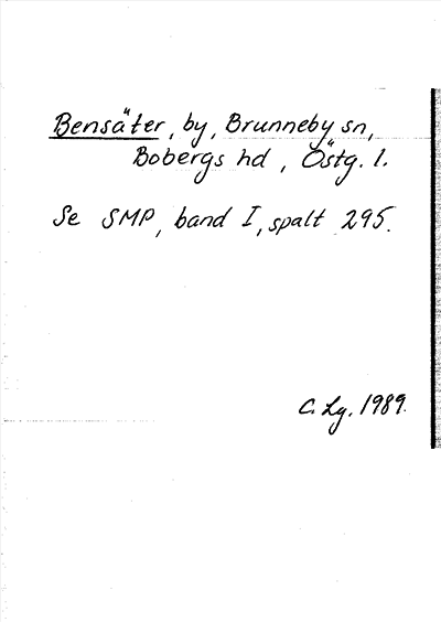 Bild på arkivkortet för arkivposten Bensäter