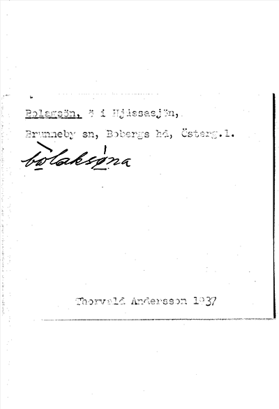 Bild på arkivkortet för arkivposten Bolagsön