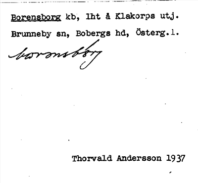 Bild på arkivkortet för arkivposten Borensborg