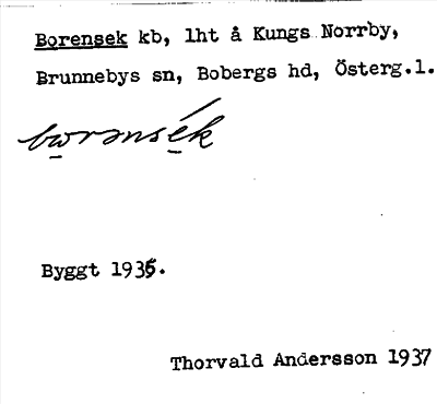 Bild på arkivkortet för arkivposten Borensek