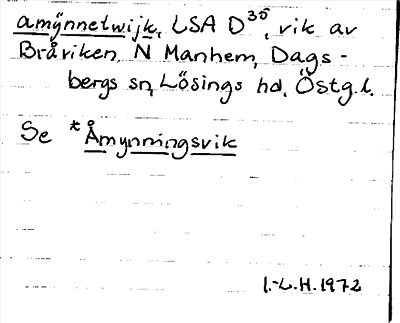 Bild på arkivkortet för arkivposten amÿnnetwijk se * Åmynningsvik