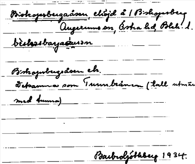 Bild på arkivkortet för arkivposten Biskopsbergaåsen