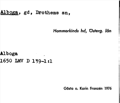 Bild på arkivkortet för arkivposten Alboga