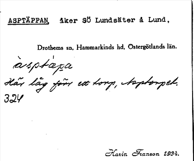 Bild på arkivkortet för arkivposten Asptäppan