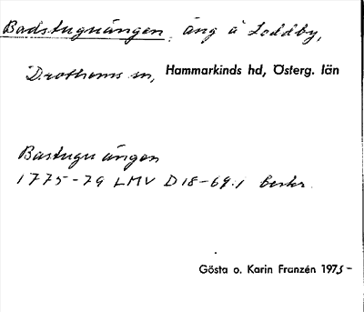 Bild på arkivkortet för arkivposten Badstugnängen