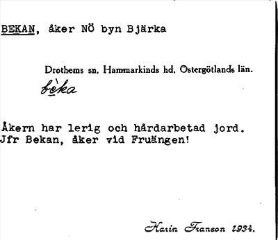 Bild på arkivkortet för arkivposten Bekan