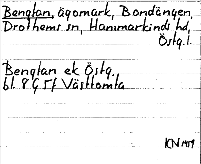 Bild på arkivkortet för arkivposten Bengtan