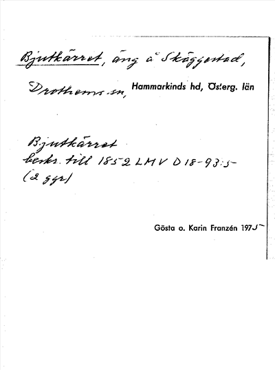 Bild på arkivkortet för arkivposten Bjutkärret
