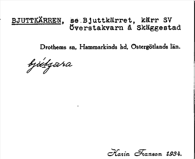 Bild på arkivkortet för arkivposten Bjuttkärren