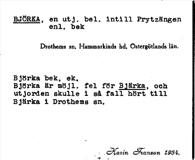Bild på arkivkortet för arkivposten Björka