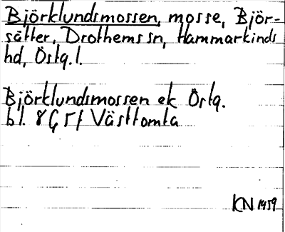 Bild på arkivkortet för arkivposten Björklundsmossen