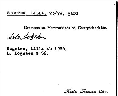 Bild på arkivkortet för arkivposten Bogsten, Lilla