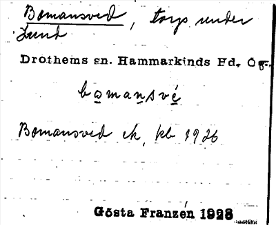 Bild på arkivkortet för arkivposten Bomansved