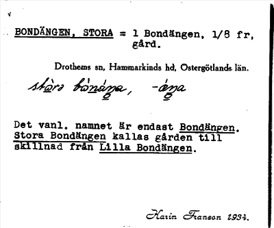 Bild på arkivkortet för arkivposten Bondängen, Stora