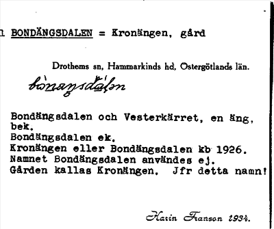 Bild på arkivkortet för arkivposten Bondängsdalen