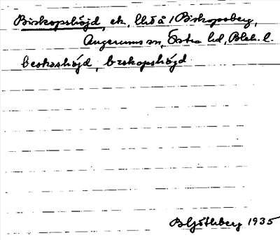 Bild på arkivkortet för arkivposten Biskopshöjd