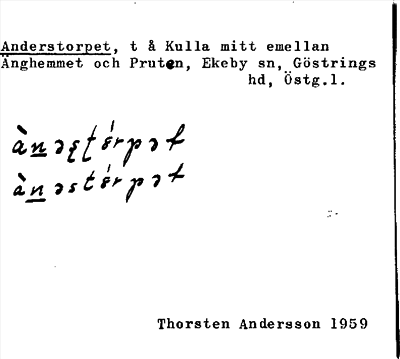 Bild på arkivkortet för arkivposten Anderstorpet