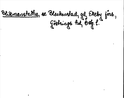 Bild på arkivkortet för arkivposten Blikmanstadha, se Bleckenstad