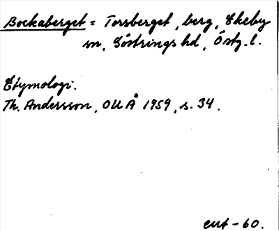Bild på arkivkortet för arkivposten Bockaberget = Torsberget