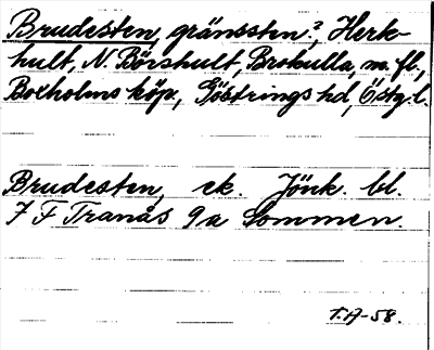 Bild på arkivkortet för arkivposten Brudesten