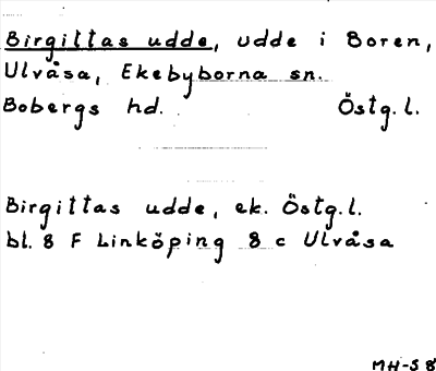 Bild på arkivkortet för arkivposten Birgittas udde