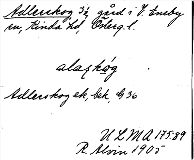 Bild på arkivkortet för arkivposten Adlerskog